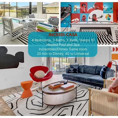 Near Disney & Usf 4Bd Heated Pool Bbq & Games
